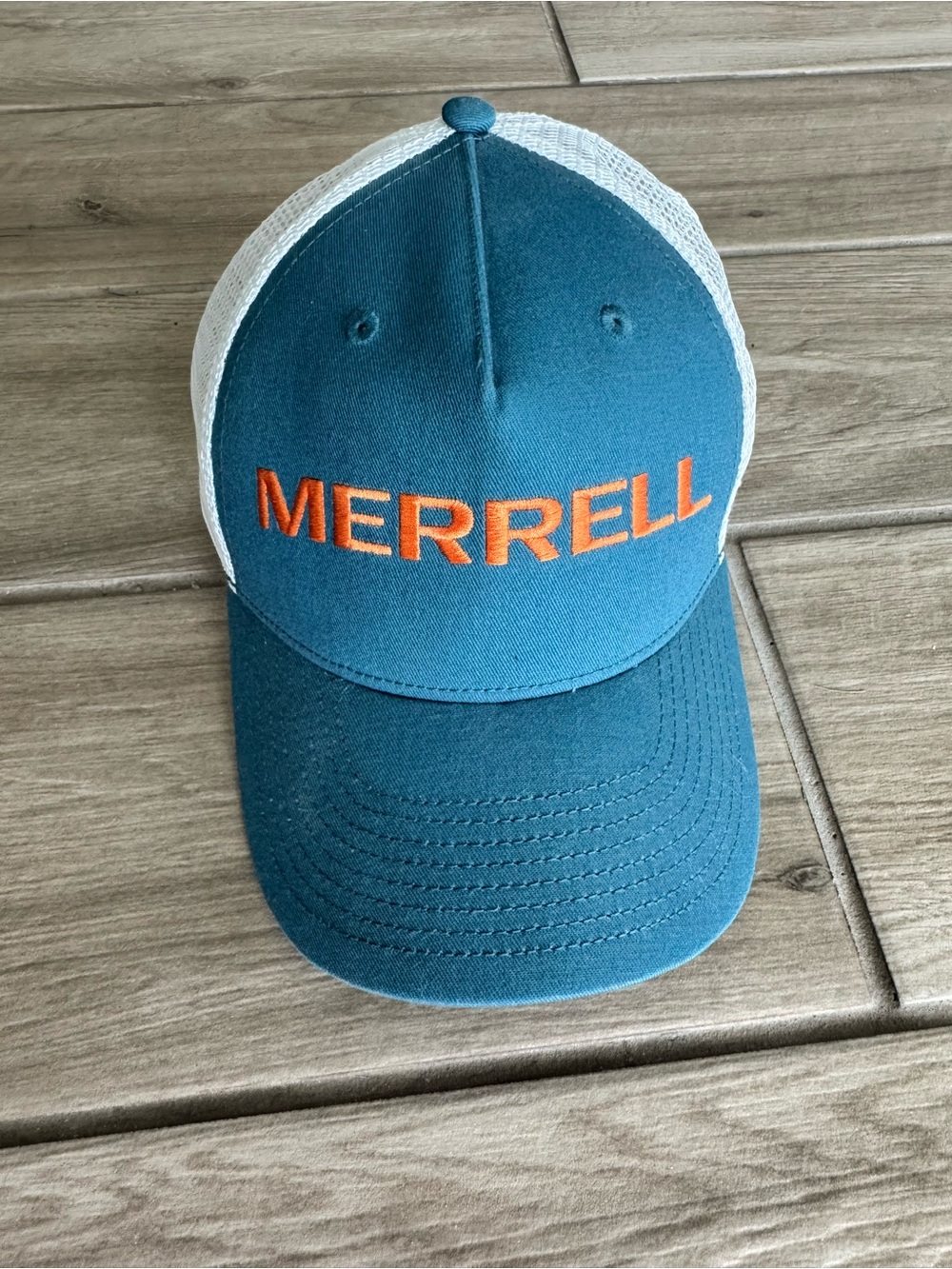 Merrell Teal and White Logo Trucker Hat SnapBack